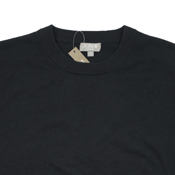New JCREW Size M Cashmere Relaxed Crewneck Sweater in Black $198 CB905 - Picture 5 of 5